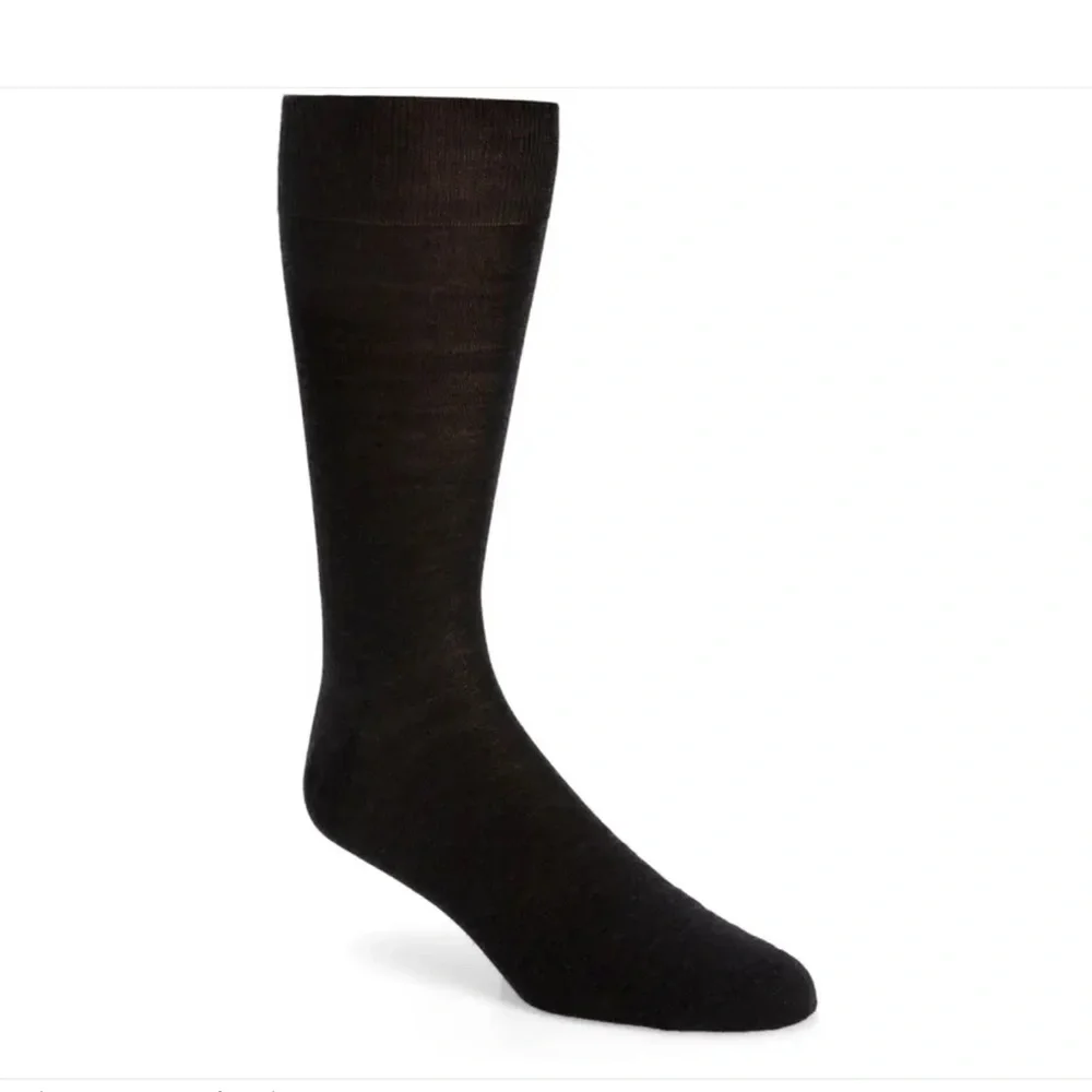 CANALI MENS SOLID LIGHTWEIGHT WOOL BLEND SOCKS CHARCOAL GRAY SIZE LARGE NWT